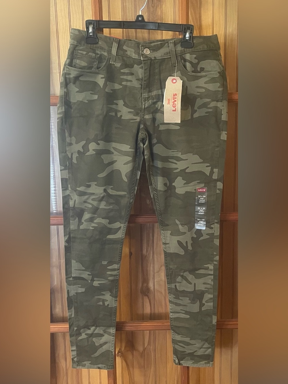 Levi's 535 Olive Green Camo Super Skinny Jeans